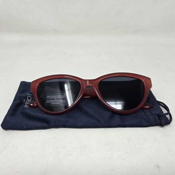 New women\'s J crew Factory cat eye sunglasses in Merlot red main image 5